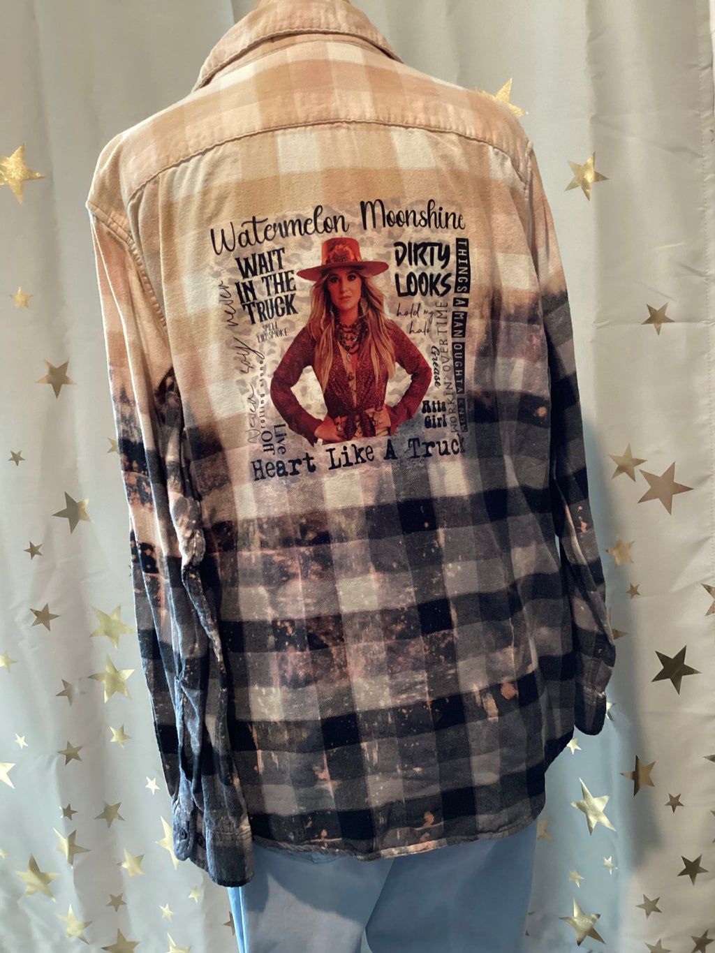 Country Music Hand Bleached Hand Printed Shirt Sets