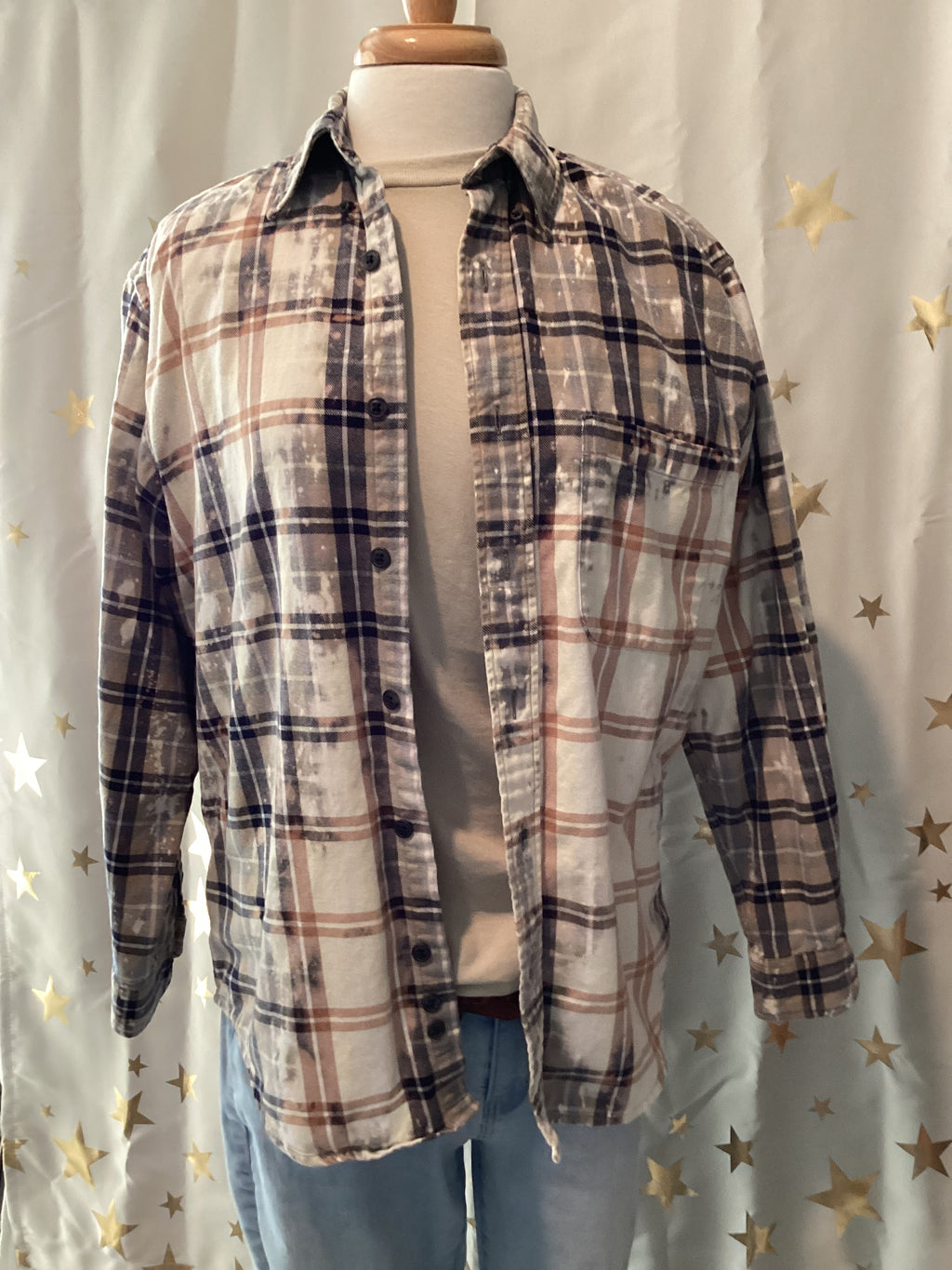 Country Music hand bleached hand printed shirt set