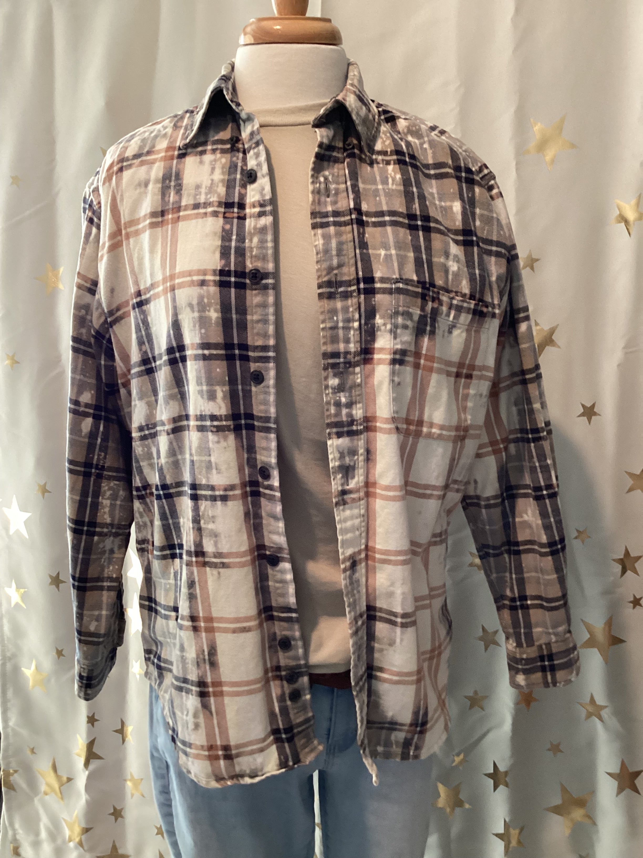 Country Music hand bleached hand printed shirt set