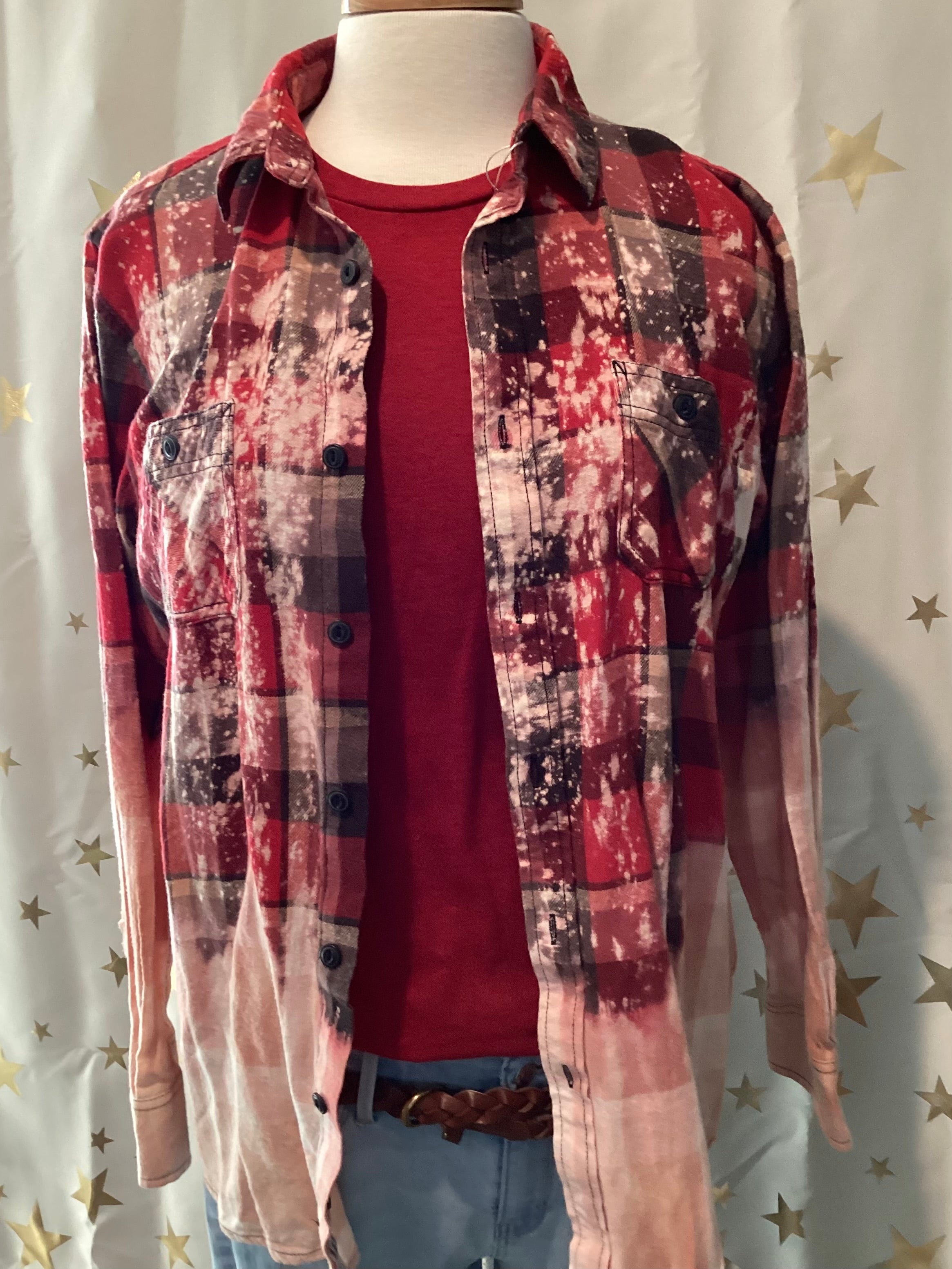 Rock Music hand bleached hand printed shirt set