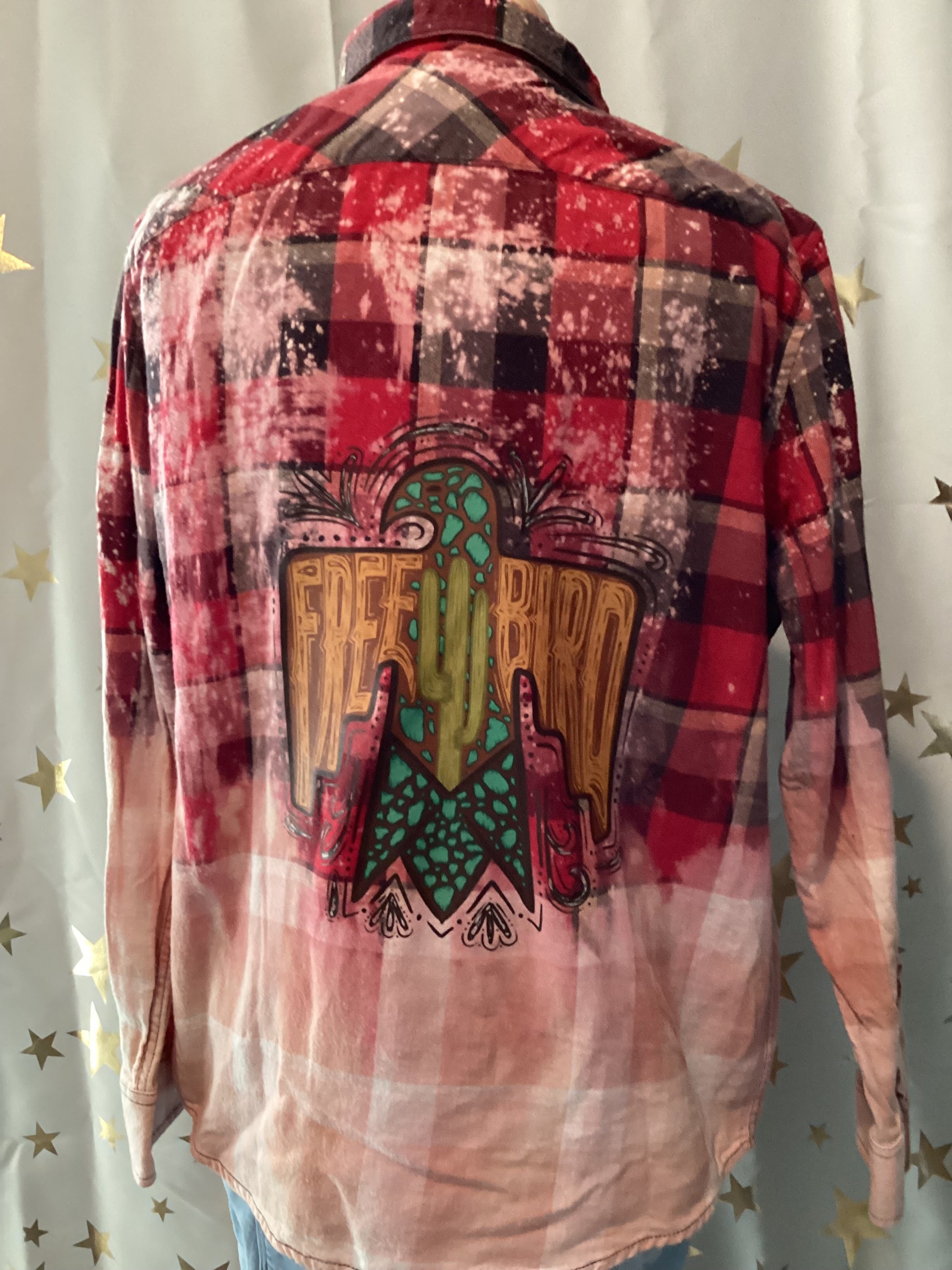 Rock Music hand bleached hand printed shirt set