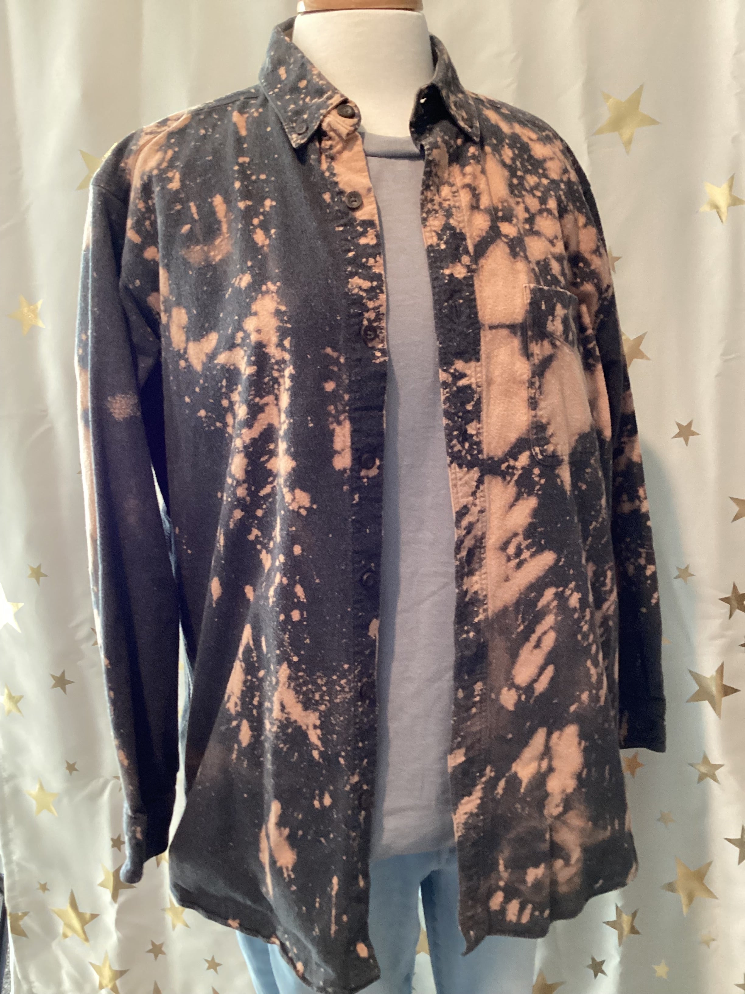 Country Music hand bleached hand printed shirt set