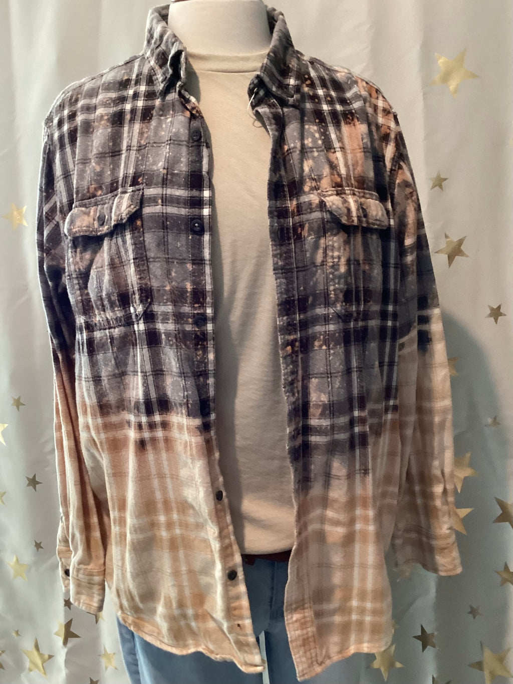 Country Music hand bleached hand printed shirt set