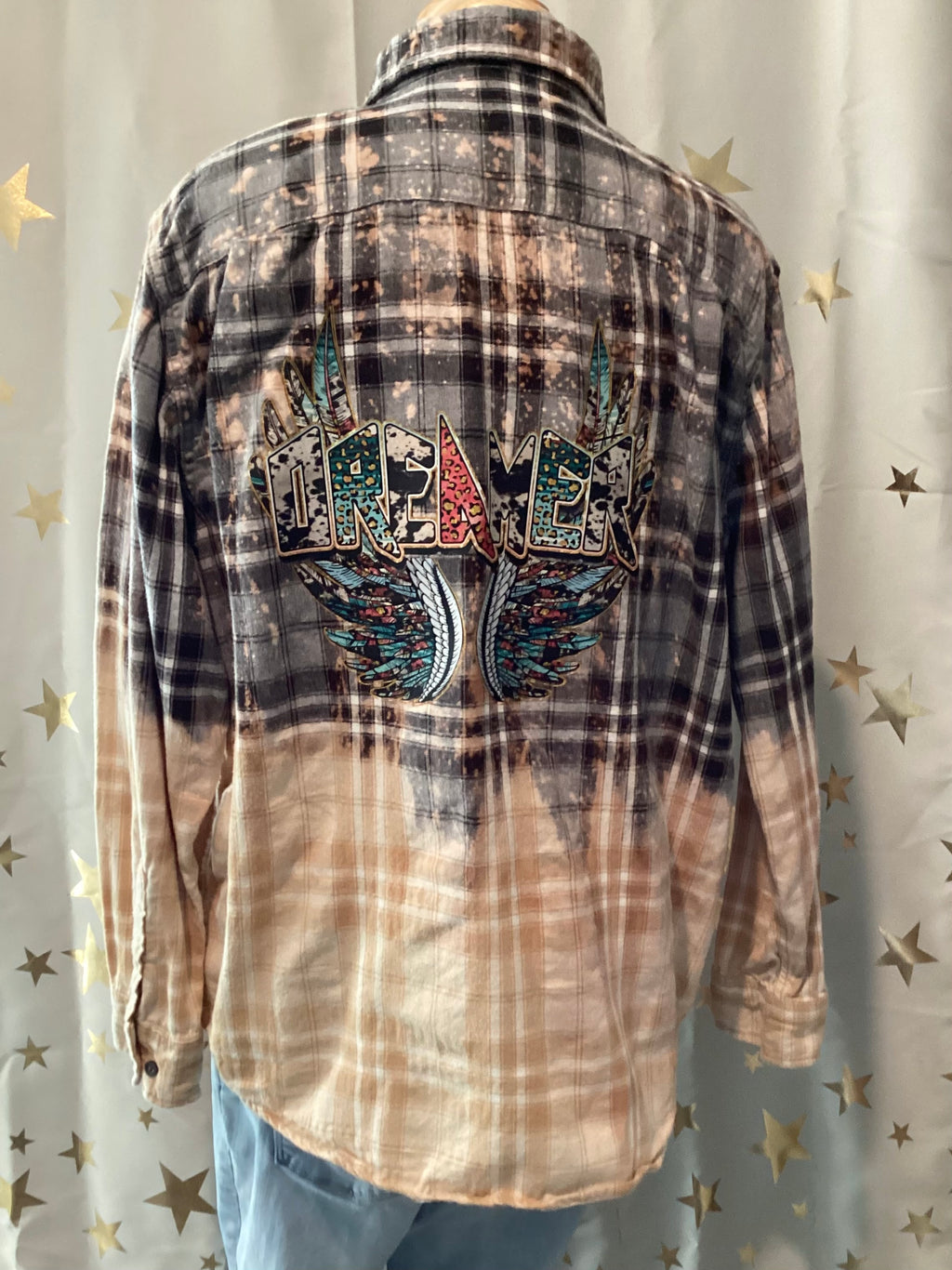 Country Music hand bleached hand printed shirt set