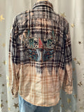 Country Music hand bleached hand printed shirt set