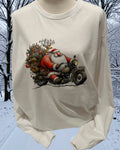 Santa on motorcycle - Long sleeved tee shirt